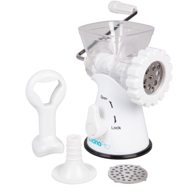 CucinaPro Manual Meat Grinder w 2 Stainless Steel Plates