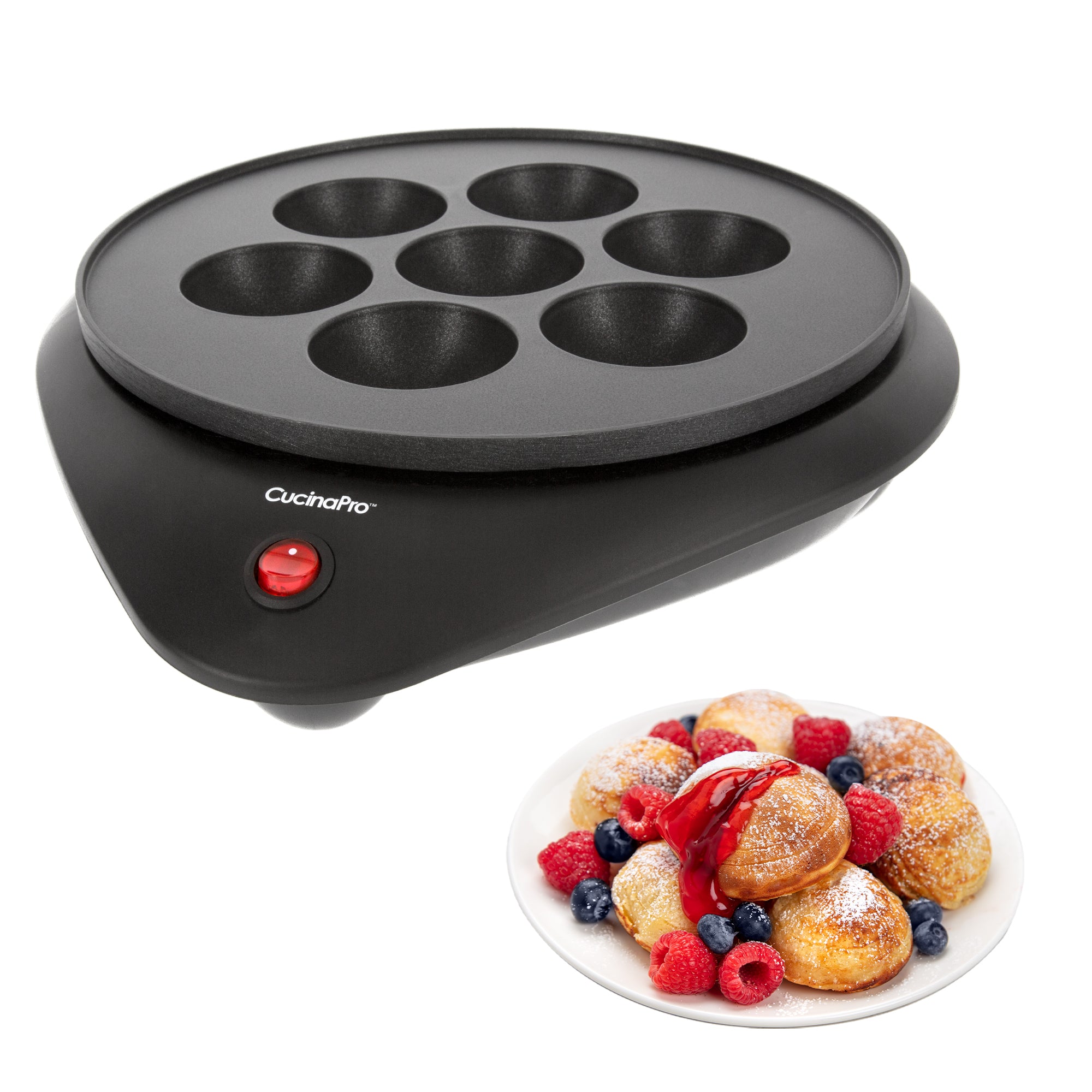 CucinaPro Bubble Waffle Maker- Electric Non Stick White Model