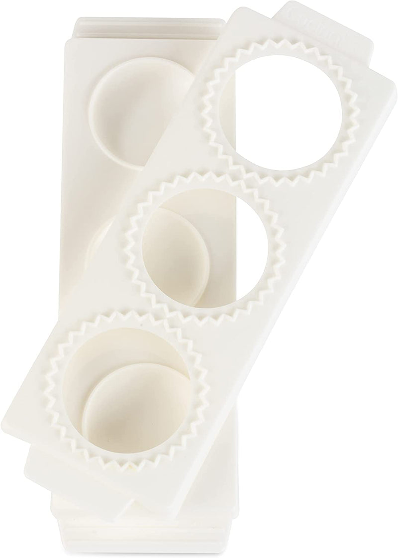 CucinaPro 2.5" Round Shaped Ravioli Molds (2 Pack) - Makes 3