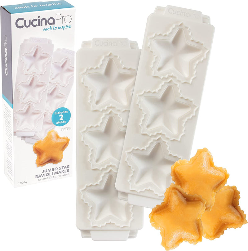 CucinaPro 2" Star Shaped Ravioli Molds (2 Pack) - Makes 3