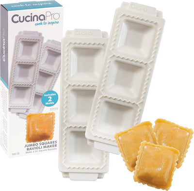 CucinaPro 2" Square Shaped Ravioli Molds  (2 Pack) - Makes 3