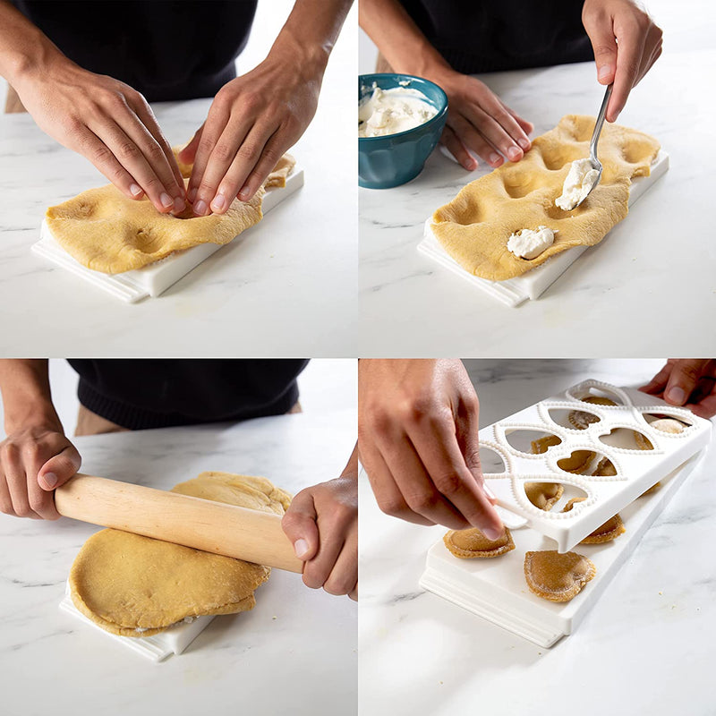 CucinaPro Mini 2" Heart Shaped Ravioli Molds - Makes 8