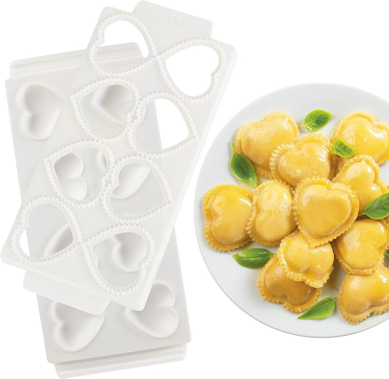 CucinaPro Mini 2" Heart Shaped Ravioli Molds - Makes 8