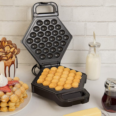 CucinaPro Electric Nonstick Bubble Waffle Maker, Black