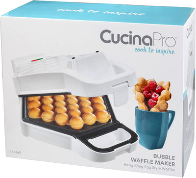 CucinaPro Electric Nonstick Bubble Waffle Maker, White