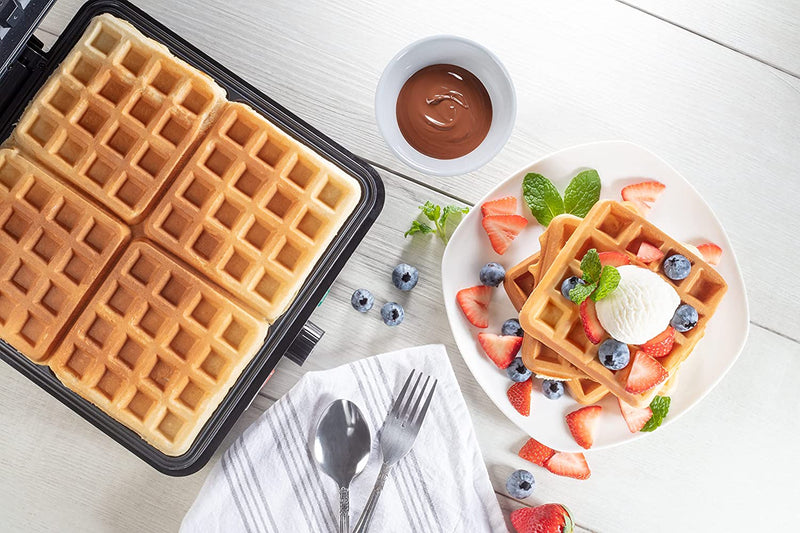 CucinaPro Electric Nonstick 4 Square Belgian Waffle Maker