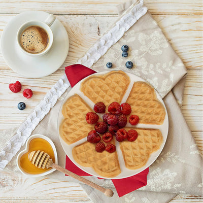 CucinaPro Electric Nonstick Heart Waffle Maker - Makes 5