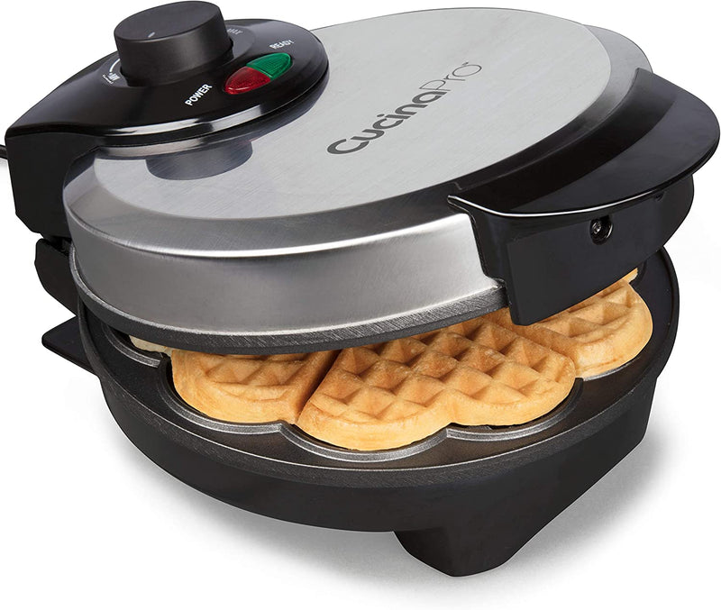 CucinaPro Electric Nonstick Heart Waffle Maker - Makes 5