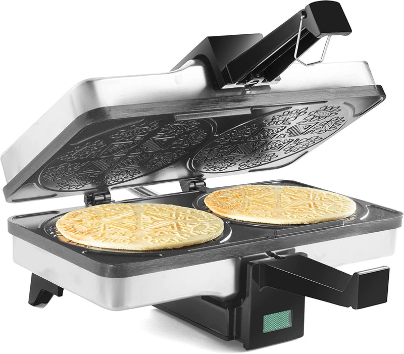 CucinaPro Electric Nonstick Krumkake Baker- Makes 2 at Once