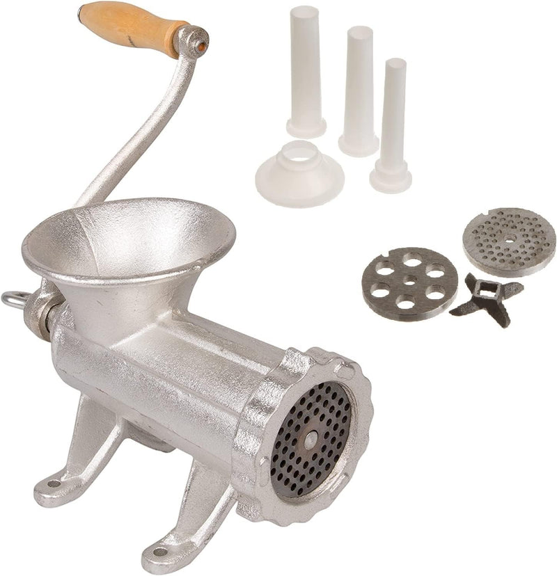 CucinaPro Cast Iron Meat Grinder - Table Mounted Manual Mincer