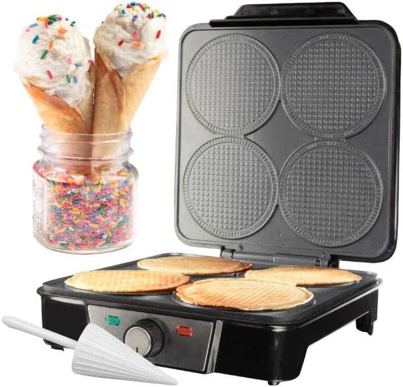 CucinaPro Mini Waffle Ice Cream Cone Maker - Makes 4