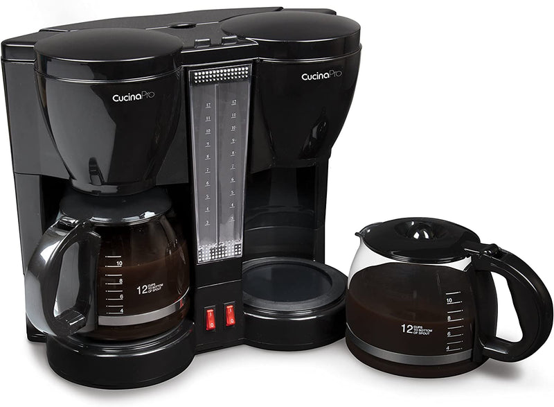 CucinaPro Double Coffee Brewer Station - Two 12 Cup Pots