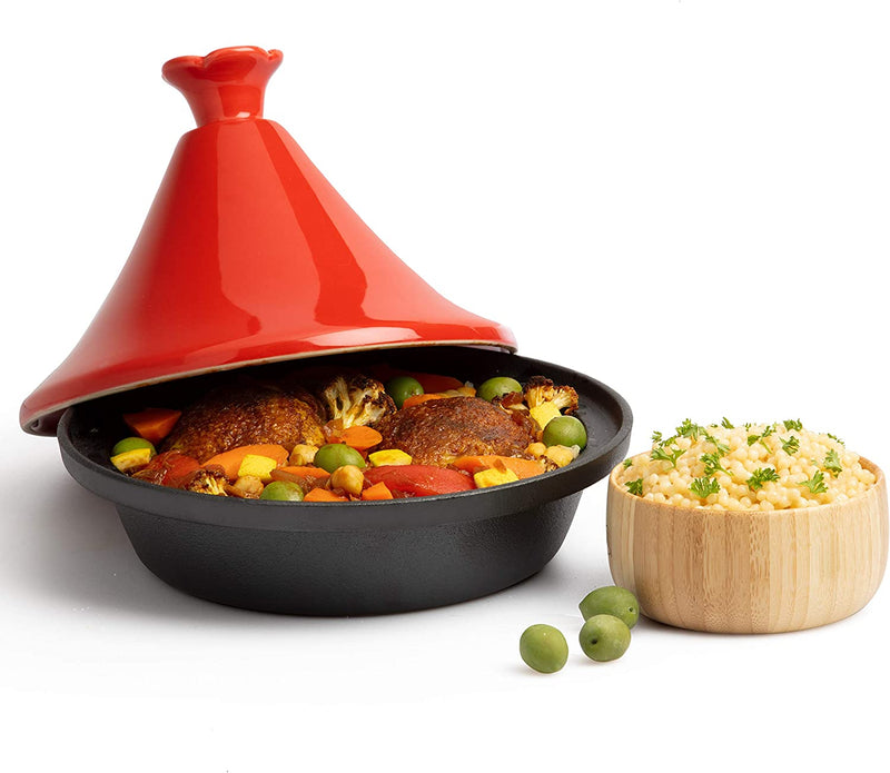 CucinaPro 4 qt Tagine Moroccan Cast Iron Cooker