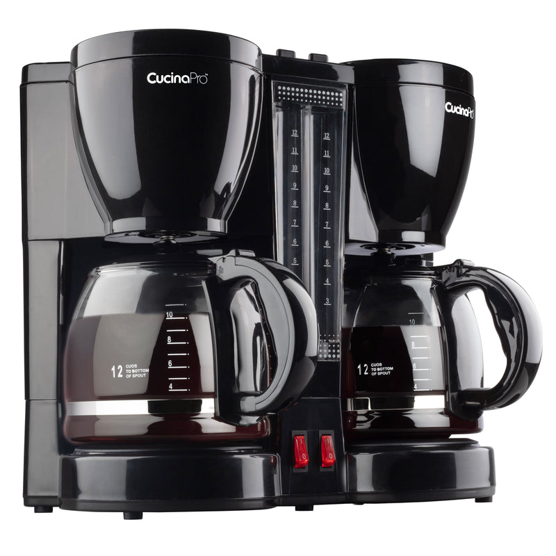 CucinaPro Double Coffee Brewer Station - Two 12 Cup Pots