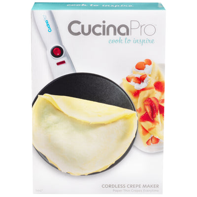 CucinaPro Cordless Nonstick Crepe Maker with Dipping Plate and Spatula