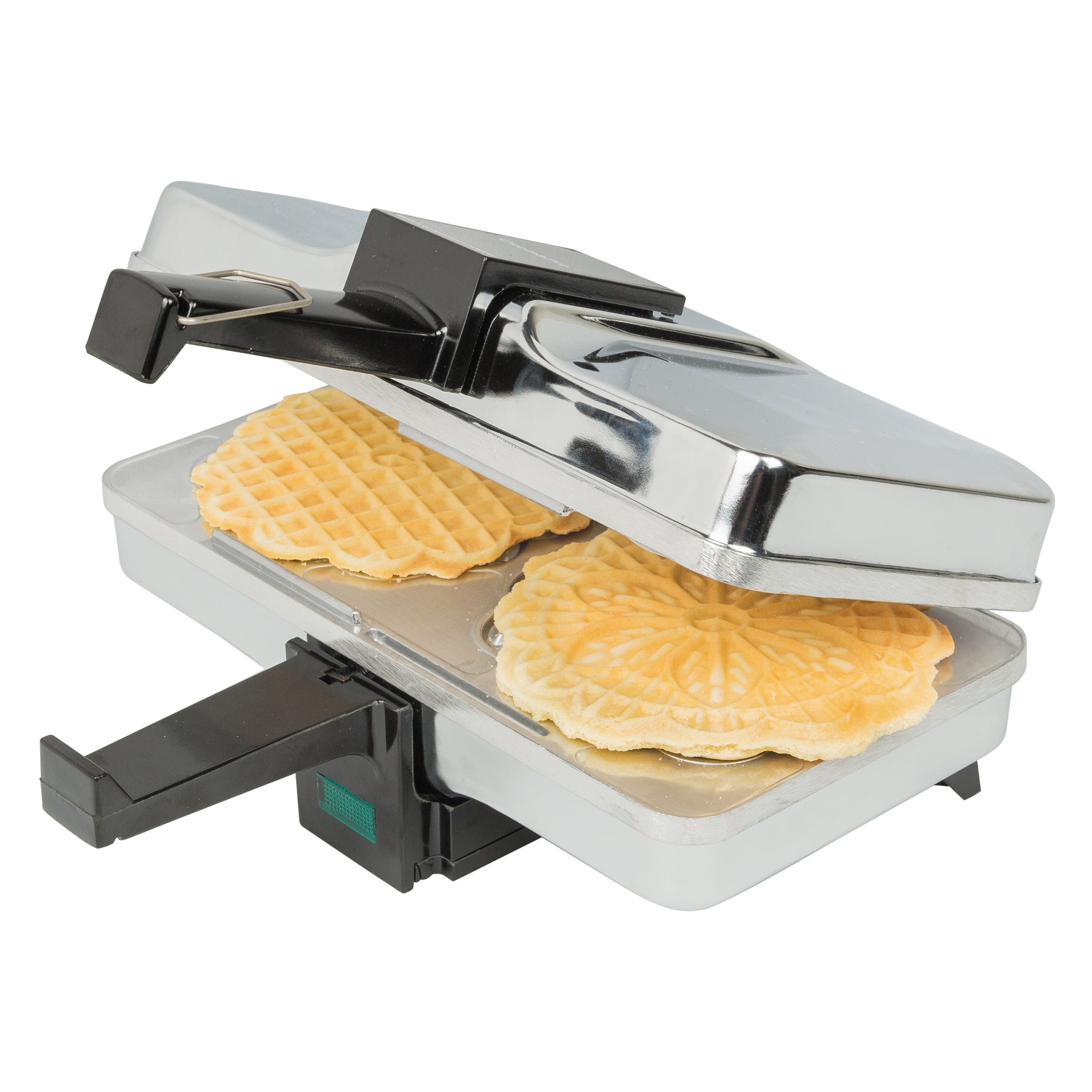 CucinaPro Electric Polished Pizelle Baker - Makes two 5 Cookies
