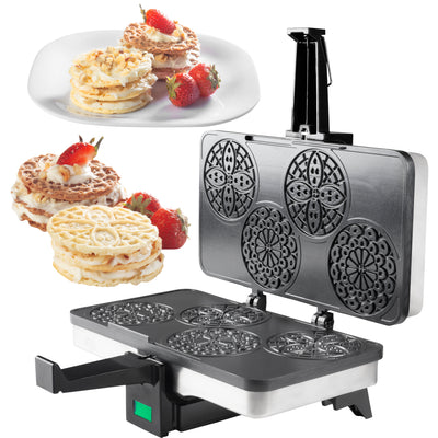 Pizzelle Maker - Non-stick Electric Pizzelle Baker Press - Ares Kitchen and  Baking Supplies
