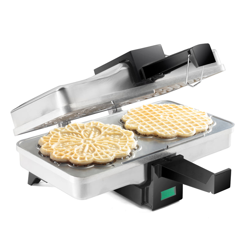 Pizzelle Maker- Non-stick Electric Pizzelle Baker Press Makes Two 5-Inch  Cookies at Once- Recipes Included