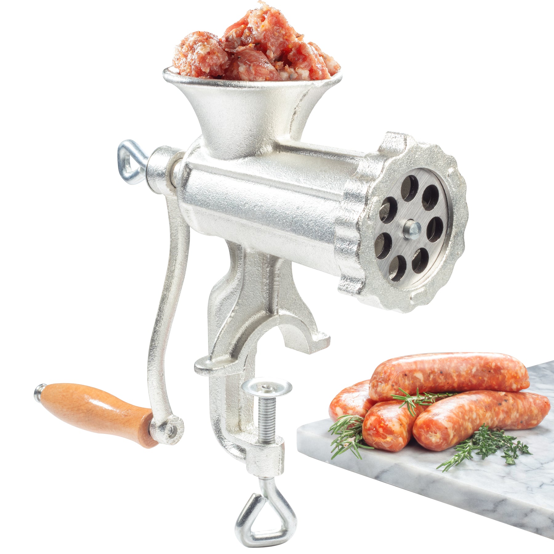 Manual Meat Grinder, Heavy Duty Meat Mincer Sausage Stuffer, 3-in